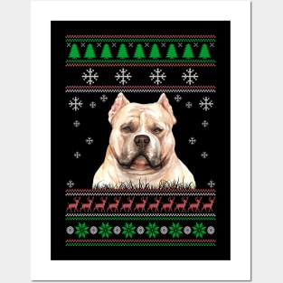 American Bully Ugly Christmas Sweater Funny Dog Lover Owner Gifts Posters and Art